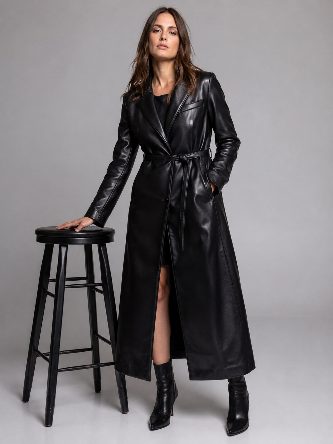 Baron Vintage Long Leather Coat