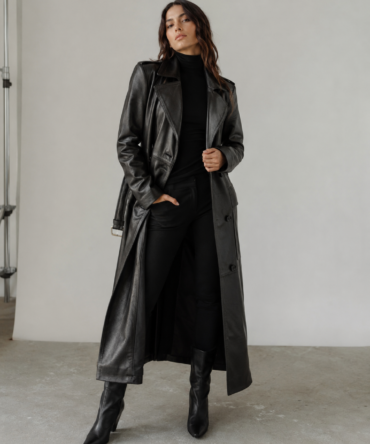 Noir Duster Leather Coat
