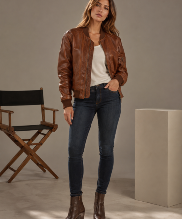 Skyward Leather Bomber Jacket